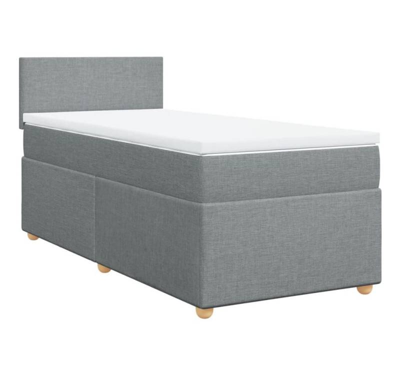 vidaXL Bett Boxspringbett mit Matratze Hellgrau 80x200 cm Stoff von vidaXL