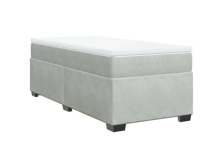 vidaXL Bett Boxspringbett mit Matratze Hellgrau 90x190 cm Samt, grau, Grau von vidaXL