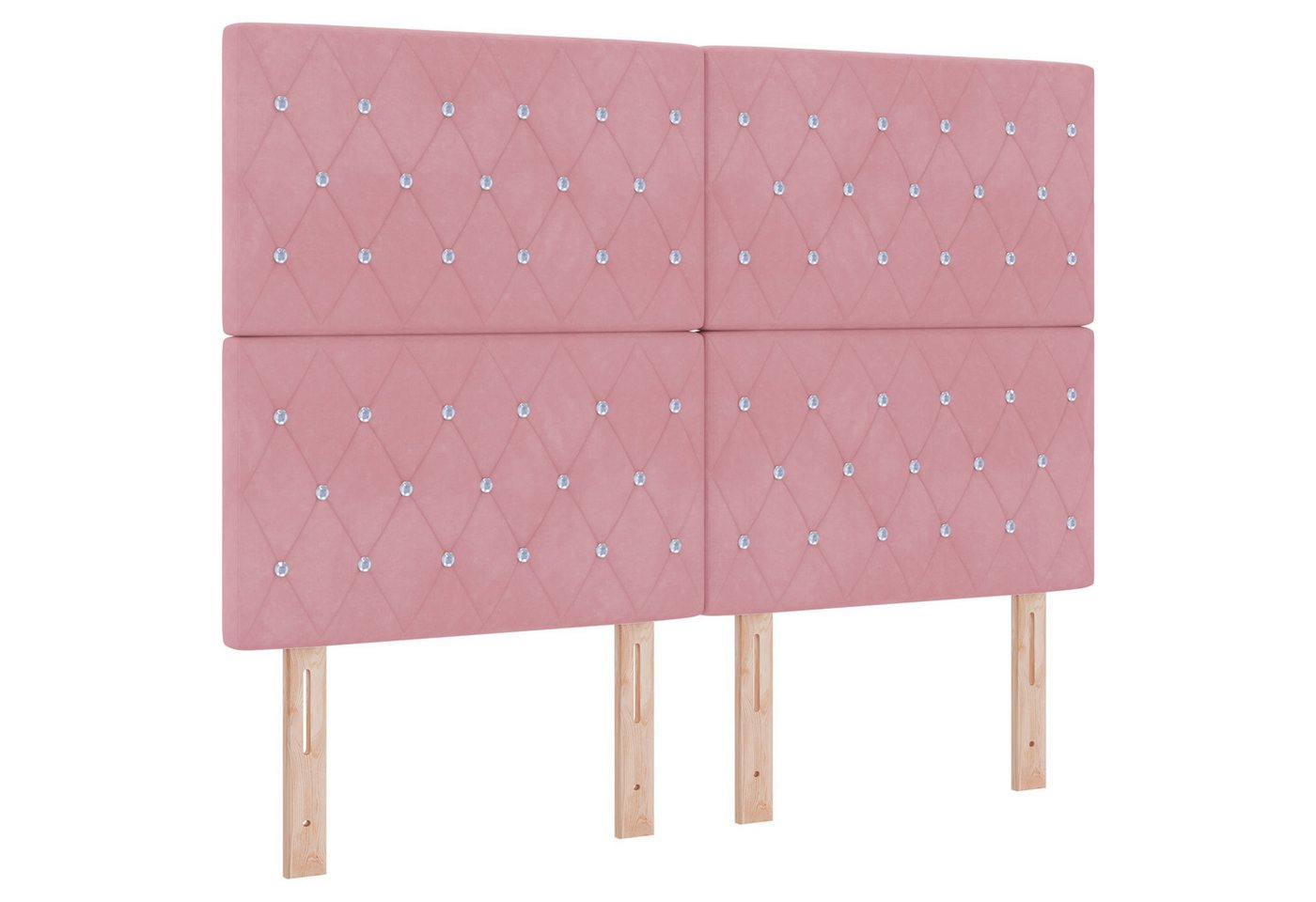 vidaXL Bett Boxspringbett mit Matratze Rosa 160x200 cm Samt (1-tlg) von vidaXL