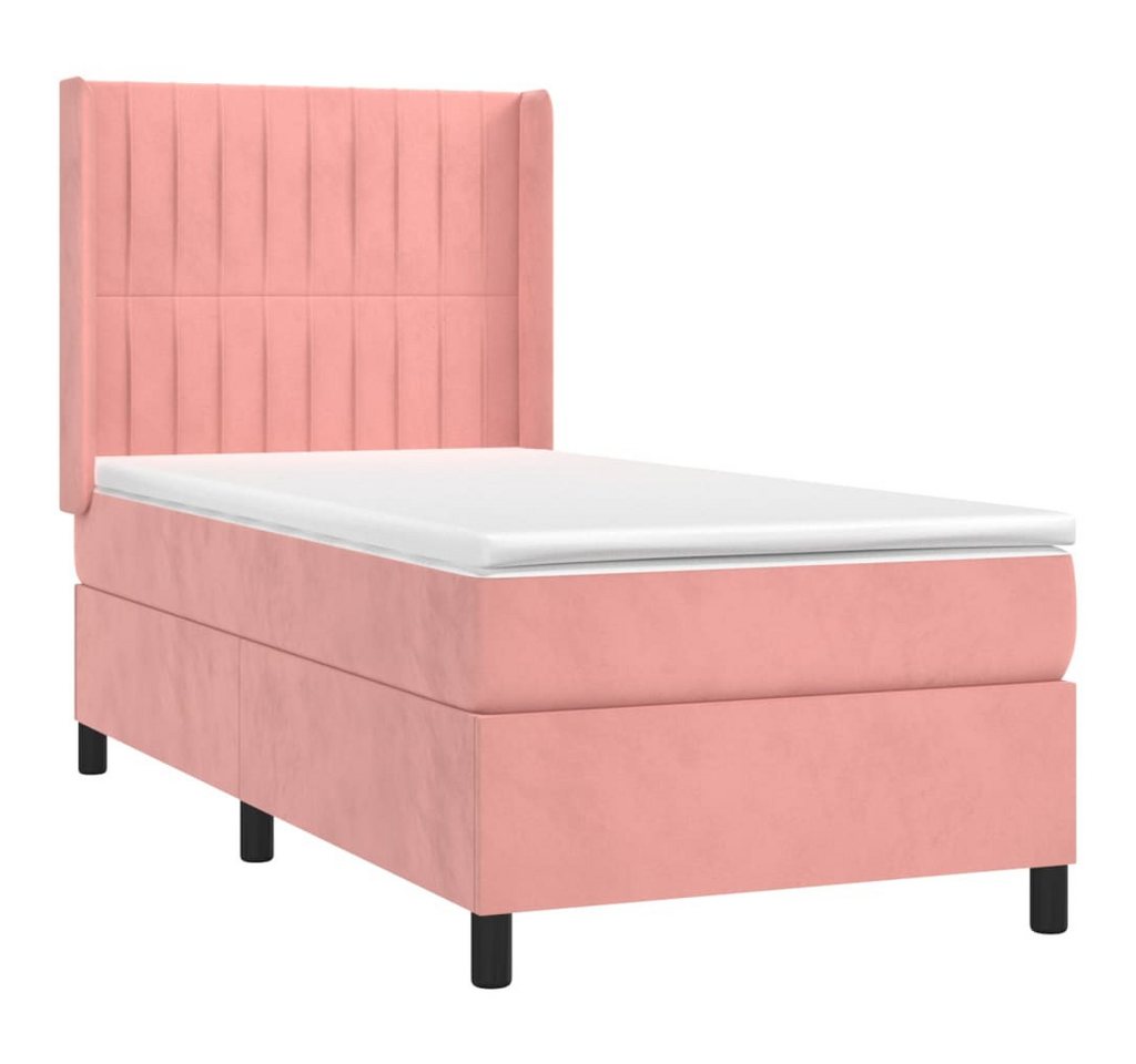 vidaXL Bett Boxspringbett mit Matratze Rosa 80x200 cm Samt von vidaXL