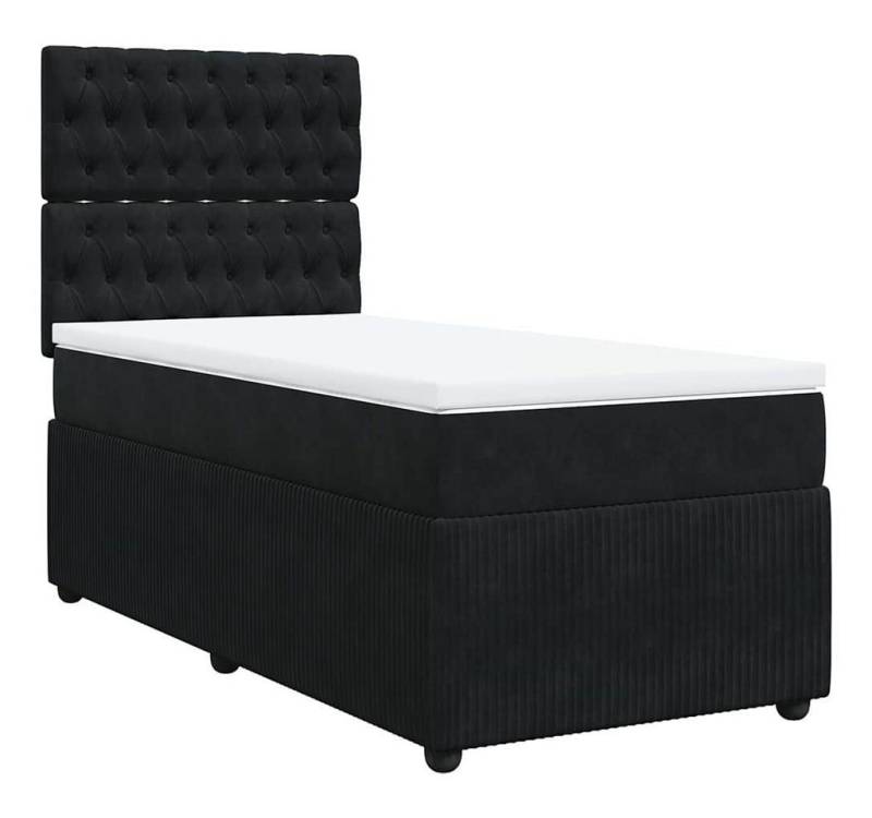vidaXL Bett Boxspringbett mit Matratze Schwarz 80x200 cm Samt von vidaXL