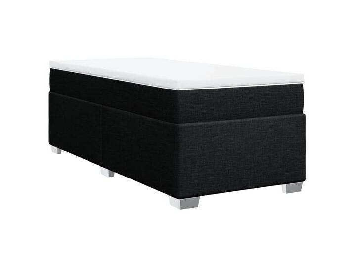 vidaXL Bett Boxspringbett mit Matratze Schwarz 90x190 cm Stoff, schwarz, Schwarz von vidaXL