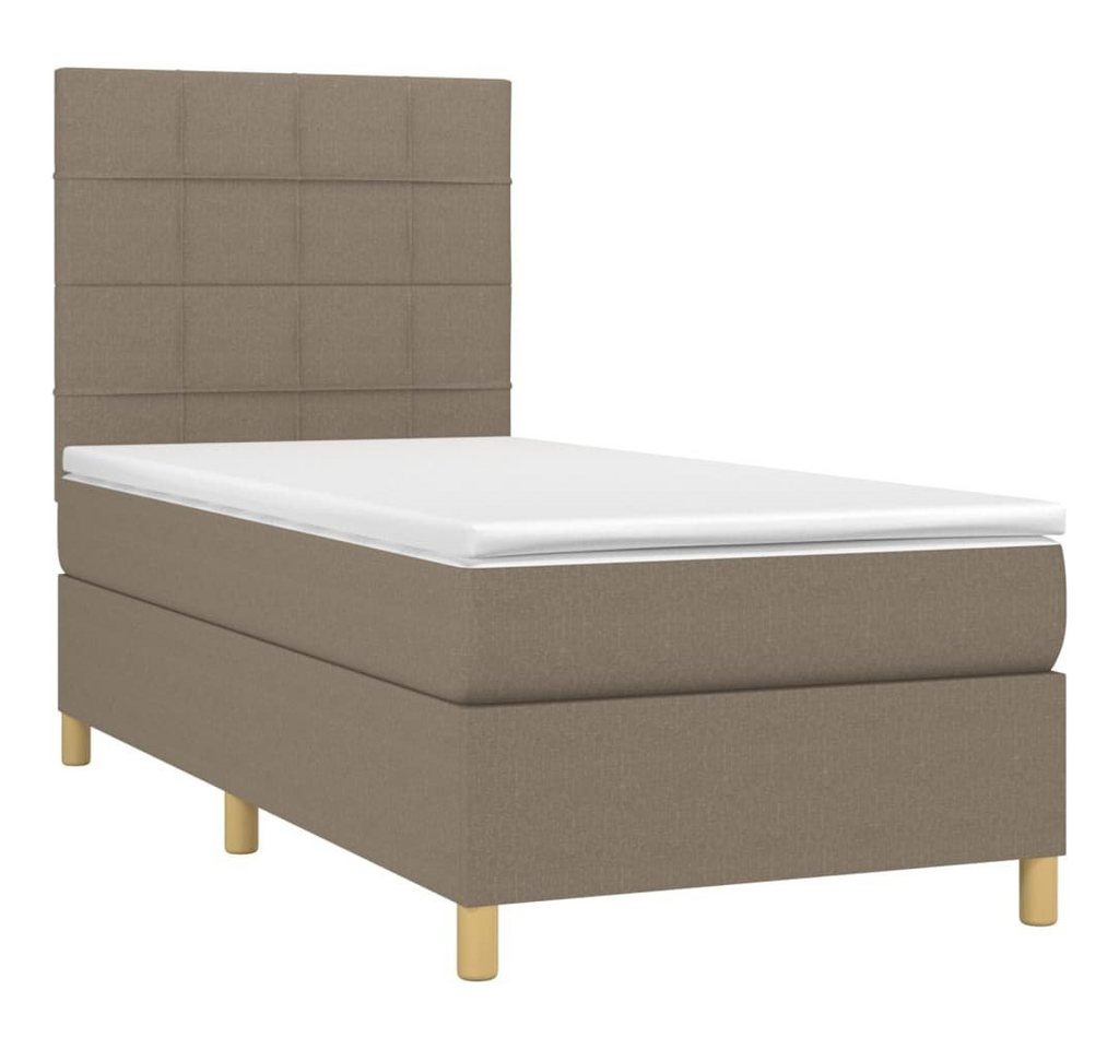 vidaXL Bett Boxspringbett mit Matratze Taupe 80x200 cm Stoff von vidaXL