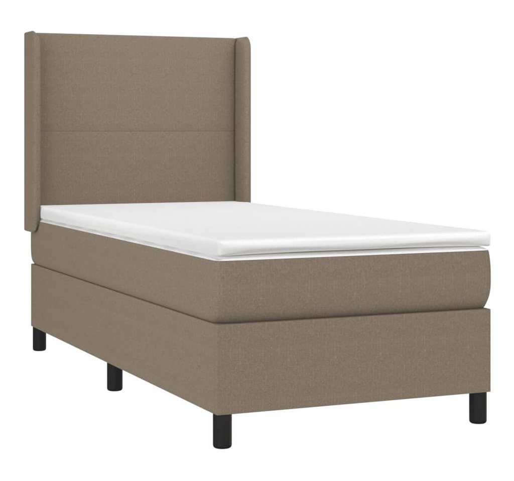 vidaXL Bett Boxspringbett mit Matratze Taupe 90x200 cm Stoff von vidaXL