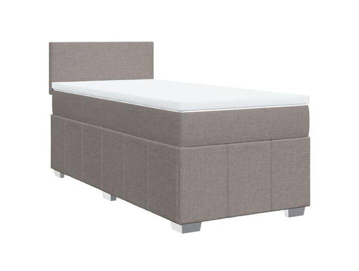 vidaXL Bett Boxspringbett mit Matratze Taupe 80x200 cm Stoff, Schlichtes Design, Taupe von vidaXL
