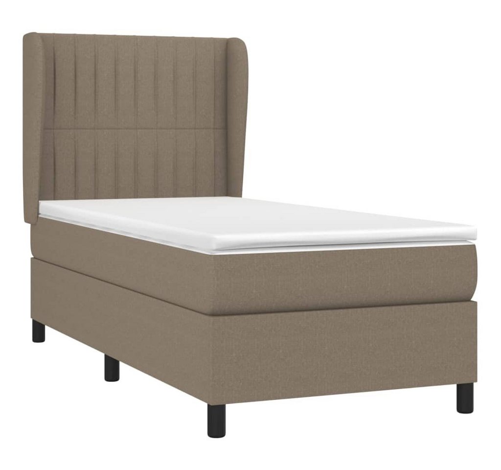 vidaXL Bett Boxspringbett mit Matratze Taupe 90x200 cm Stoff von vidaXL