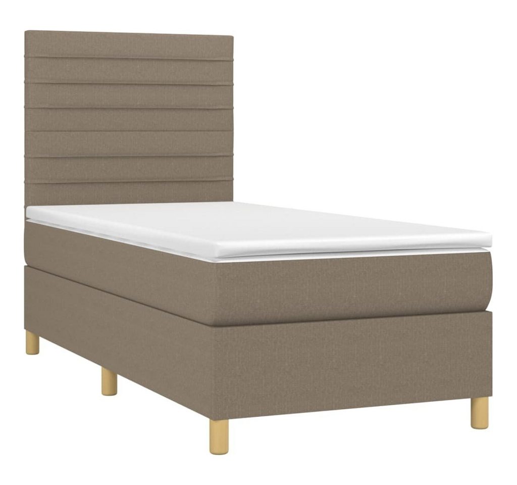 vidaXL Bett Boxspringbett mit Matratze Taupe 80x200 cm Stoff von vidaXL