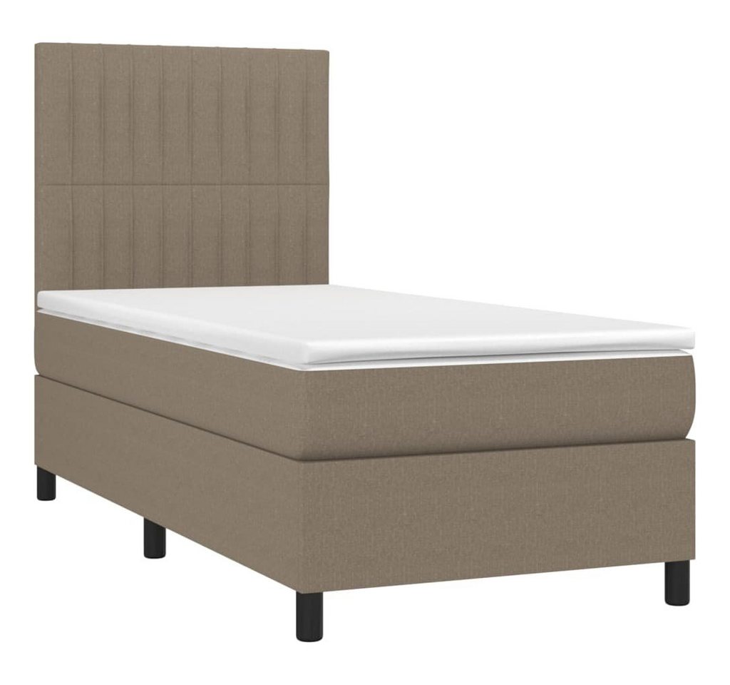 vidaXL Bett Boxspringbett mit Matratze Taupe 90x200 cm Stoff von vidaXL