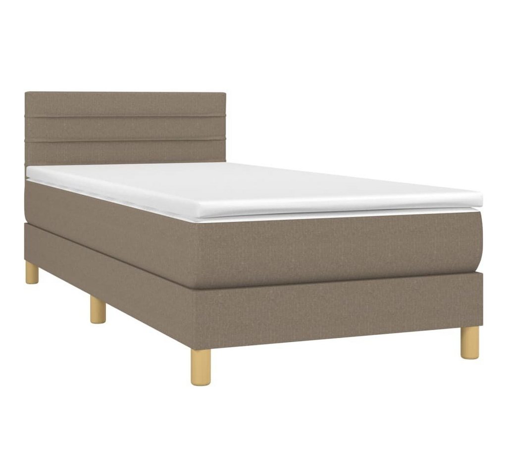 vidaXL Bett Boxspringbett mit Matratze Taupe 80x200 cm Stoff von vidaXL