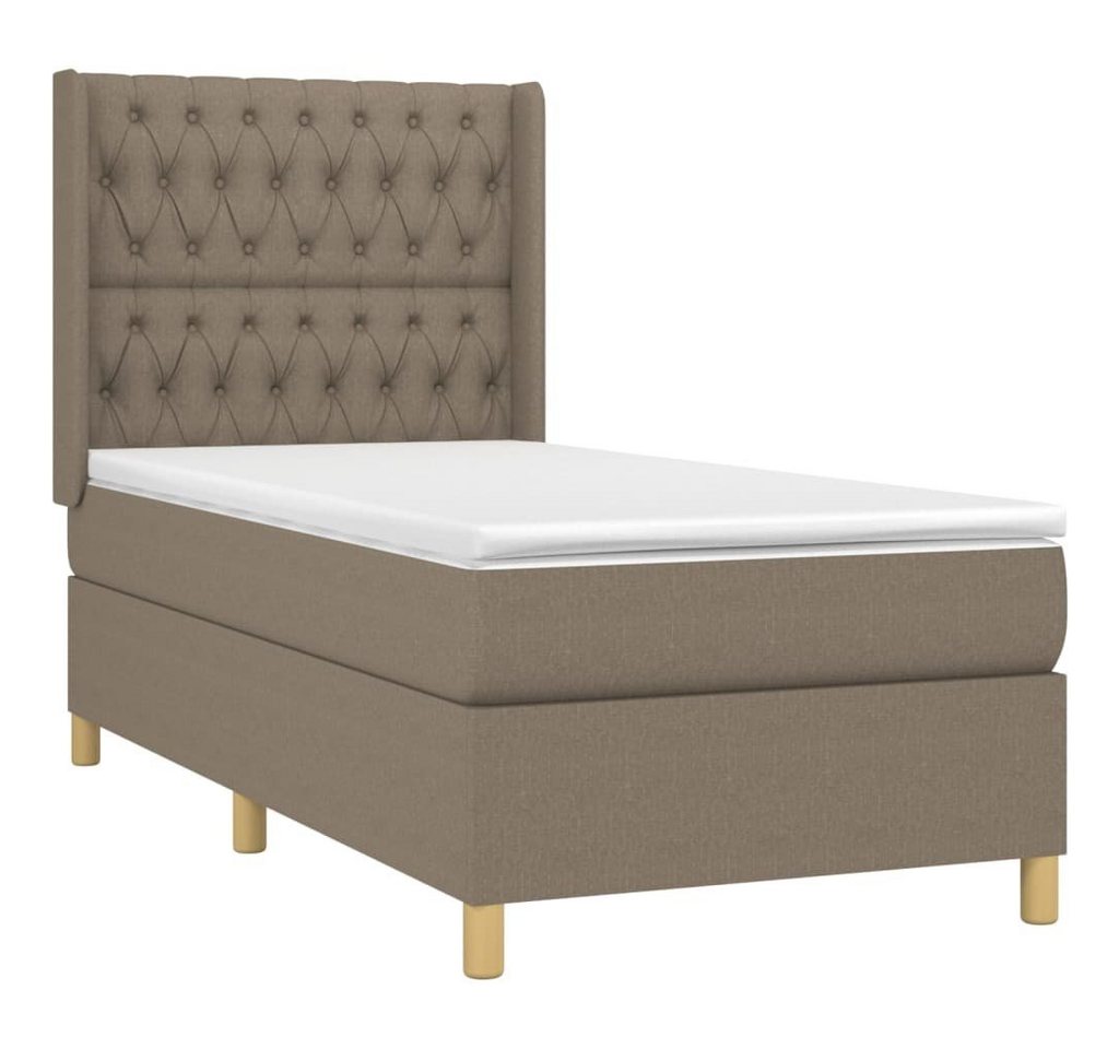 vidaXL Bett Boxspringbett mit Matratze Taupe 80x200 cm Stoff von vidaXL