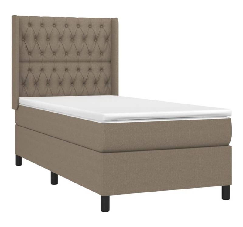 vidaXL Bett Boxspringbett mit Matratze Taupe 90x190 cm Stoff von vidaXL