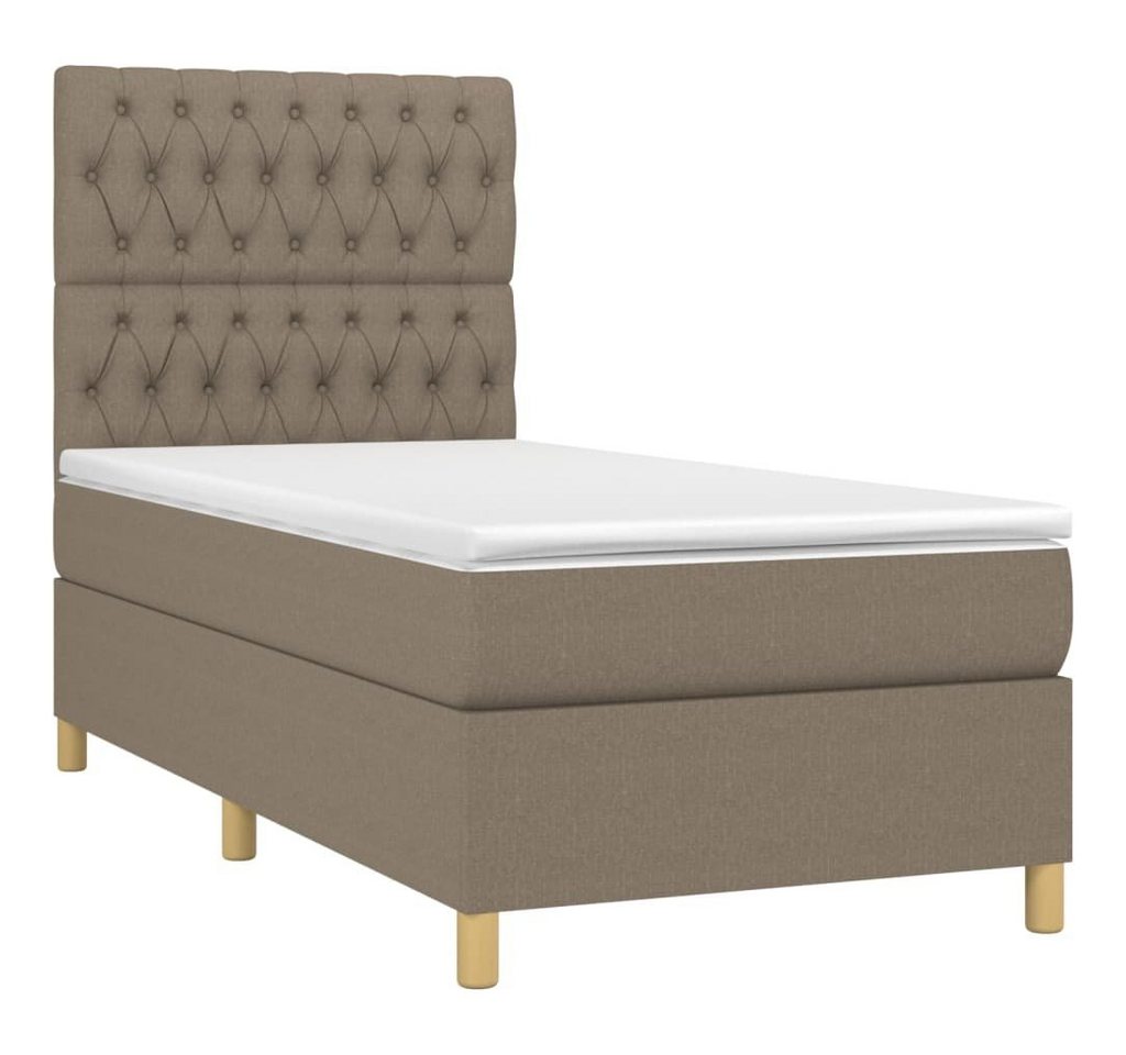 vidaXL Bett Boxspringbett mit Matratze Taupe 80x200 cm Stoff von vidaXL