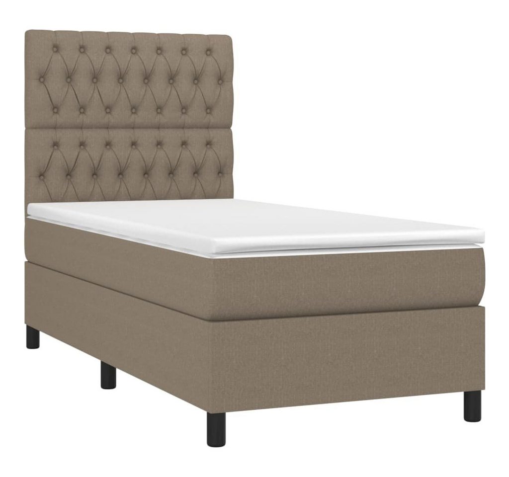 vidaXL Bett Boxspringbett mit Matratze Taupe 90x200 cm Stoff von vidaXL