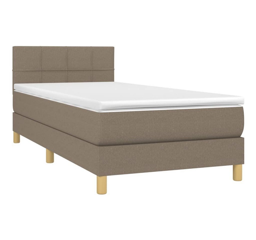 vidaXL Bett Boxspringbett mit Matratze Taupe 80x200 cm Stoff von vidaXL