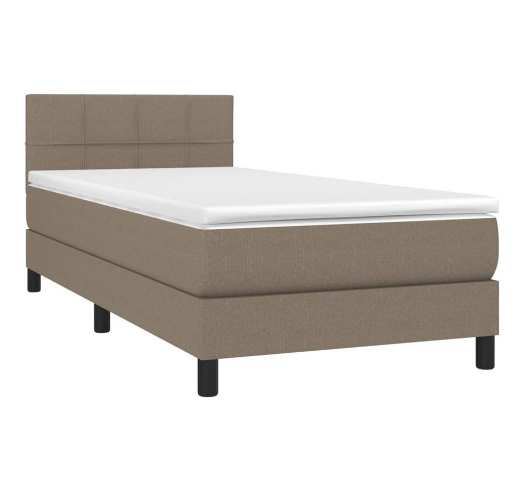 vidaXL Bett Boxspringbett mit Matratze Taupe 80x200 cm Stoff von vidaXL