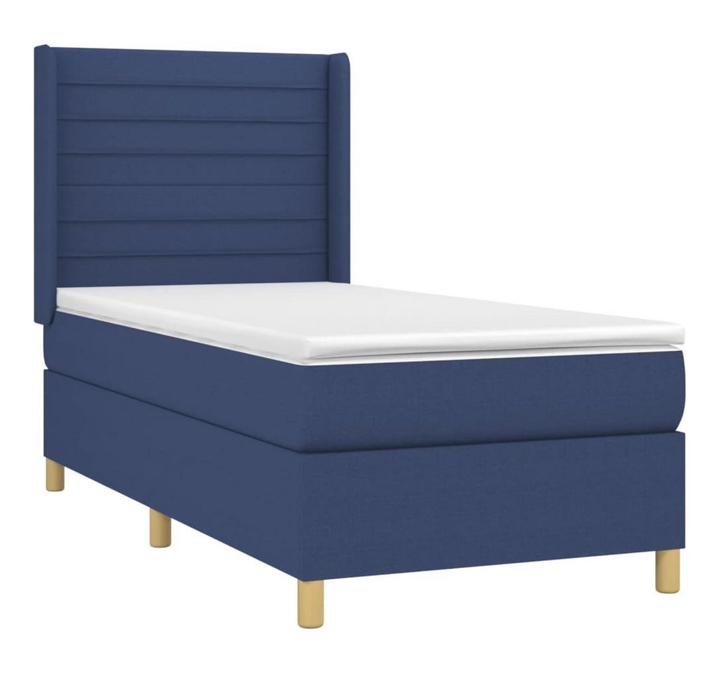 vidaXL Bett Boxspringbett mit Matratze & LED Blau 80x200 cm Stoff von vidaXL