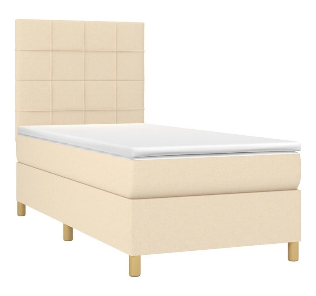 vidaXL Bett Boxspringbett mit Matratze & LED Creme 80x200 cm Stoff von vidaXL