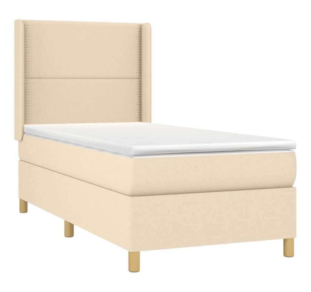 vidaXL Bett Boxspringbett mit Matratze & LED Creme 80x200 cm Stoff von vidaXL