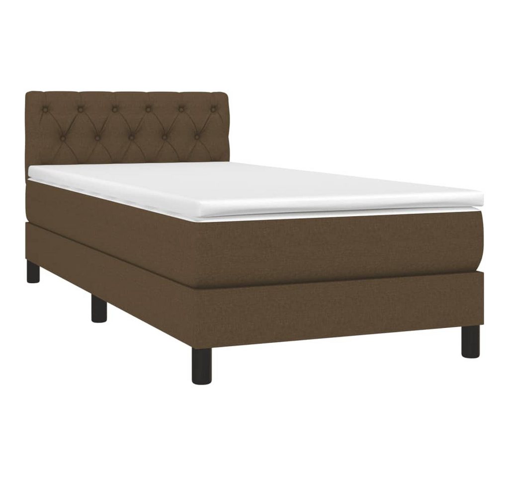 vidaXL Bett Boxspringbett mit Matratze & LED Dunkelbraun 80x200 cm Stoff von vidaXL