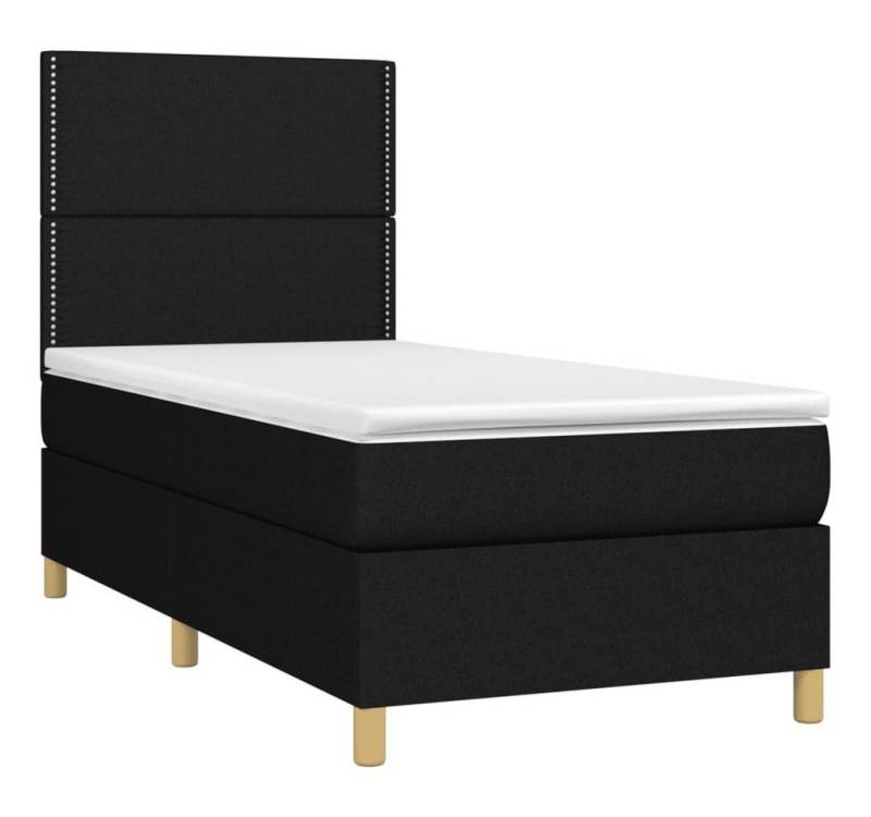 vidaXL Bett Boxspringbett mit Matratze & LED Schwarz 80x200 cm Stoff von vidaXL