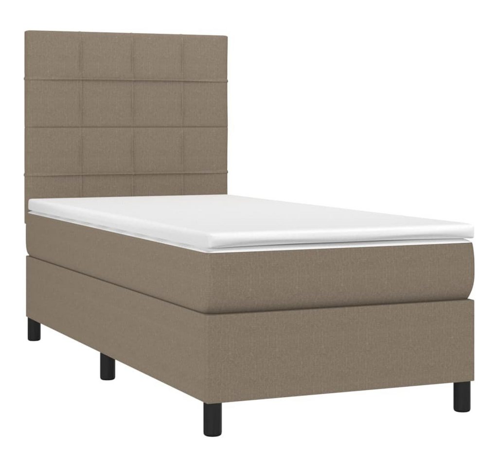 vidaXL Bett Boxspringbett mit Matratze & LED Taupe 80x200 cm Stoff von vidaXL