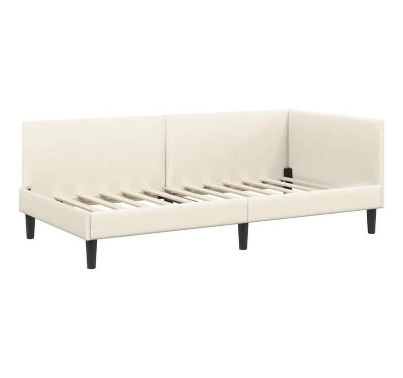 vidaXL Bett Eckbettgestell Creme 90 x 190 cm Samt und engineered Holz (1-tlg) von vidaXL