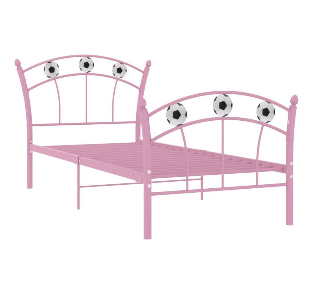 vidaXL Bett Einzelbett mit Fußball-Design Rosa Metall 90x200 cm von vidaXL