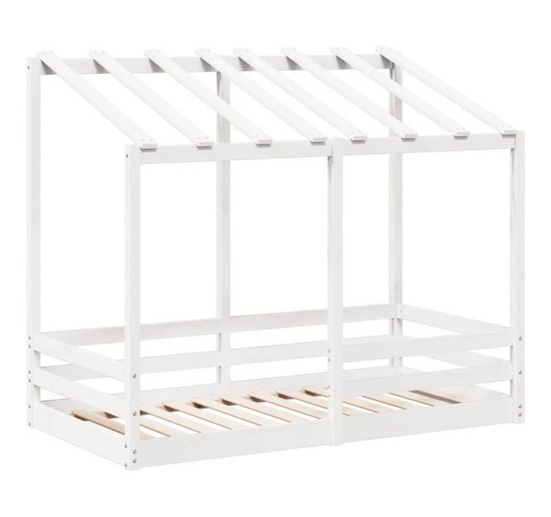 vidaXL Bett Kinderbett mit Dach Weiß 70x140 cm Massivholz Kiefer von vidaXL