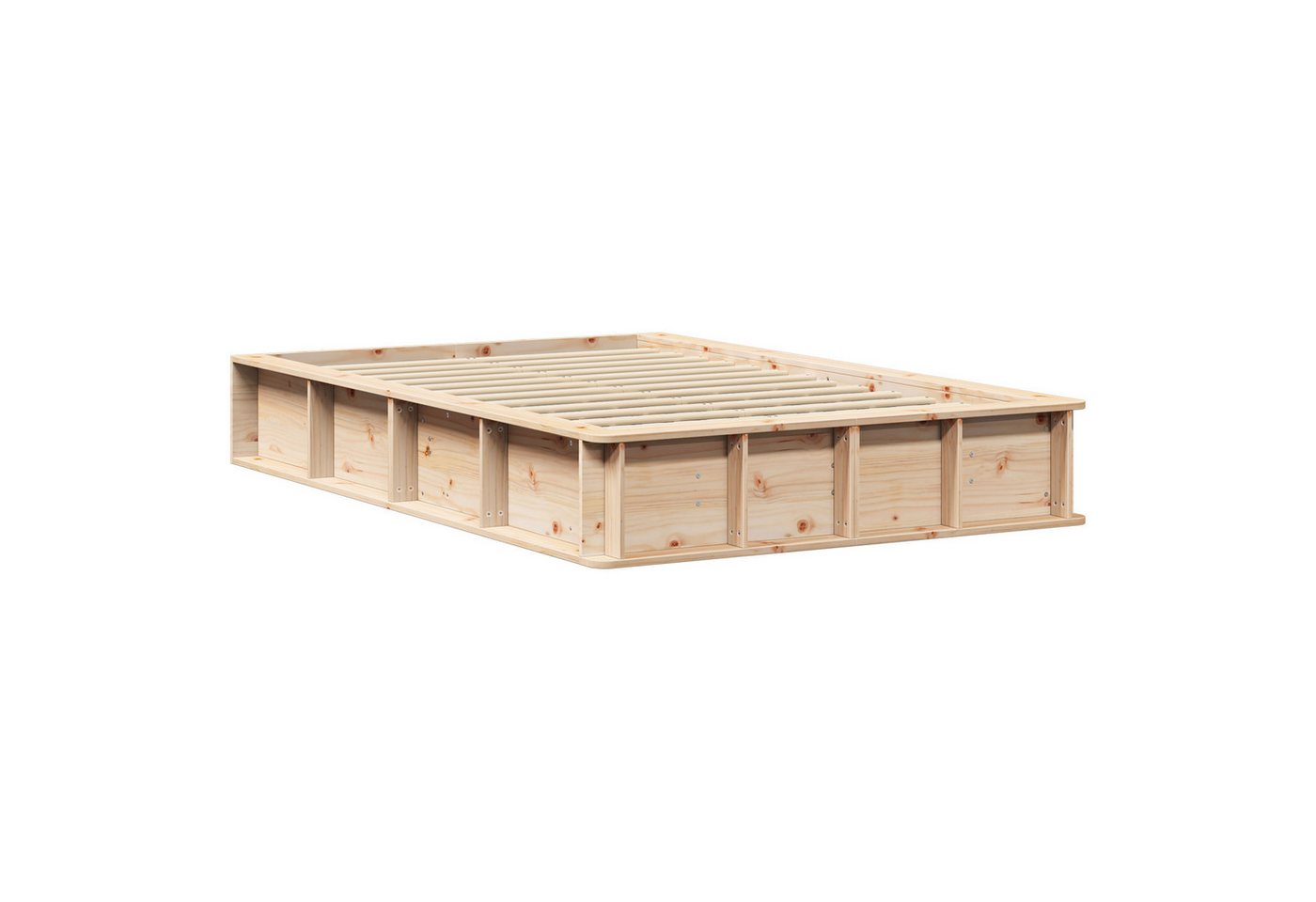 vidaXL Bett Hochklapp-Speicher Bettgestell, 140 x 200 cm aus solidem Kiefernholz (1-tlg) von vidaXL