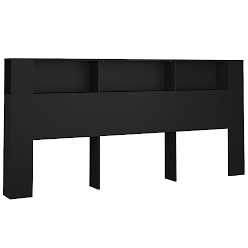 vidaXL Bett Kopfteil mit Ablagen Kopfteil-Regal Wand-Kopfteil Bücherregal-Kopfteil Betthaupt Bettkopfteil Schlafzimmer Schwarz 220x18,5x104,5cm vidaXL Bett Kopfteil mit Ablagen Kopfteil-Regal Wand-Kopfteil Bücherregal-Kopfteil Betthaupt Bettkopfteil Schlafzimmer Schwarz 220x18,5x104,5cm von vidaXL