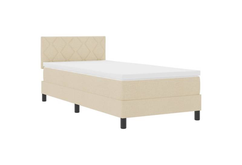 vidaXL Bett LED Boxspringbett mit Matratze Creme 90x200 cm Stoff (1-tlg) von vidaXL
