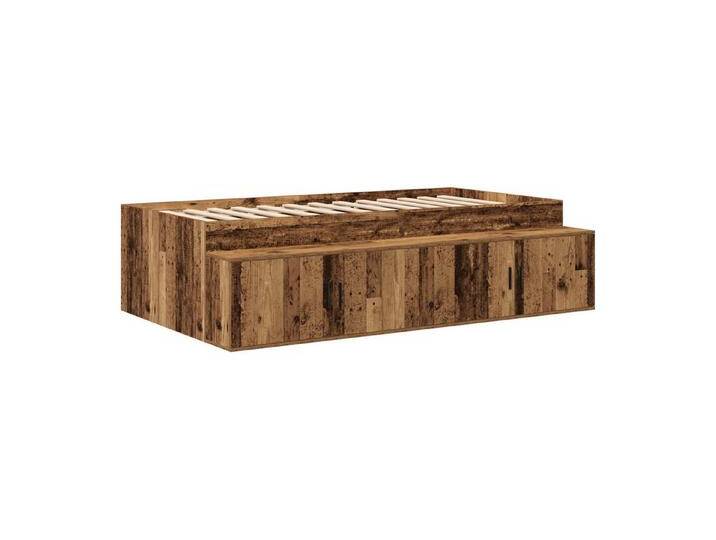 vidaXL Bett Lagerbettgestell Altes Holz 75x190 cm (1-tlg), Altholz von vidaXL
