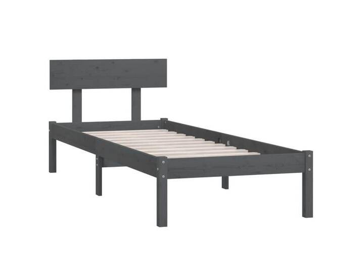 vidaXL Bett Massivholzbett Grau Kiefer 90x190 cm, grau, Grau vidaXL Bett Massivholzbett Grau Kiefer 90x190 cm, grau, Grau von vidaXL