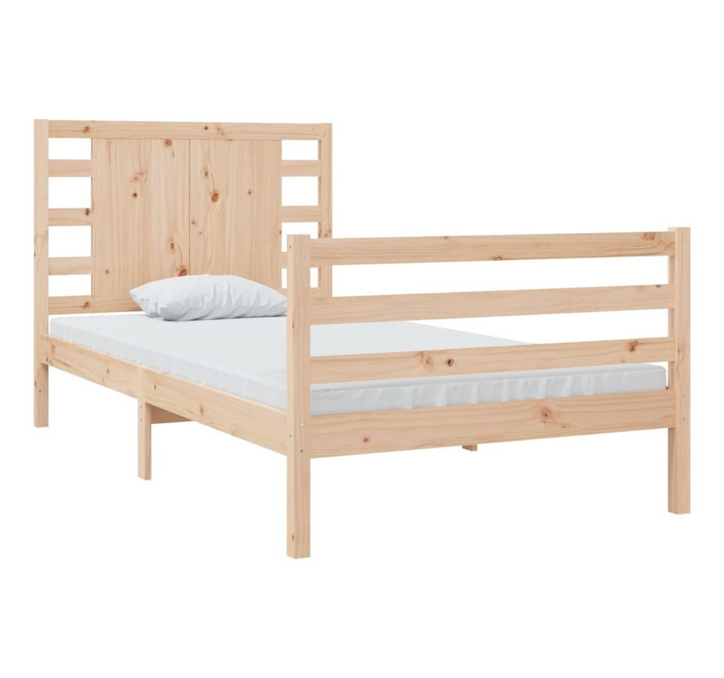 vidaXL Bett Massivholzbett ohne Matratze 75x190 cm Kiefernholz von vidaXL