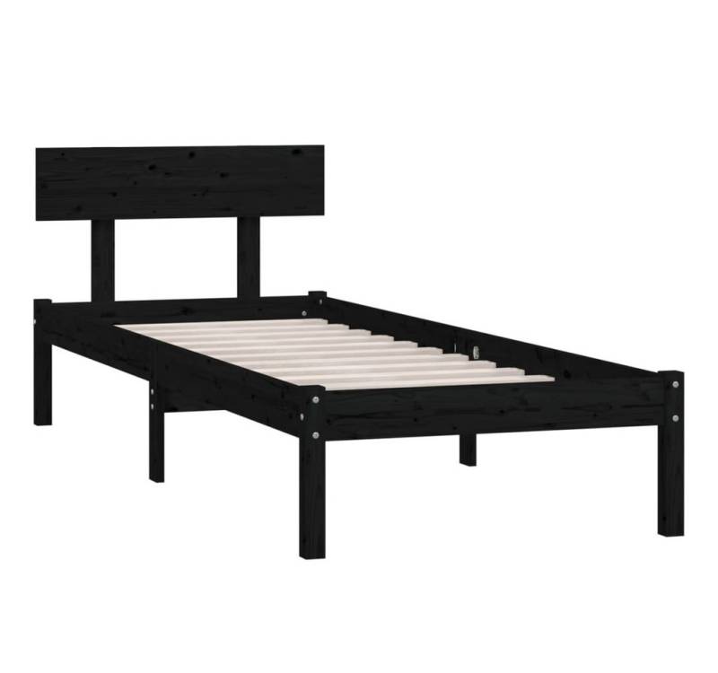 vidaXL Bett Massivholzbett ohne Matratze Schwarz von vidaXL