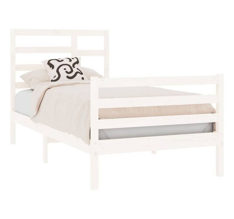 vidaXL Bett Massivholzbett Weiß 90x190 cm von vidaXL
