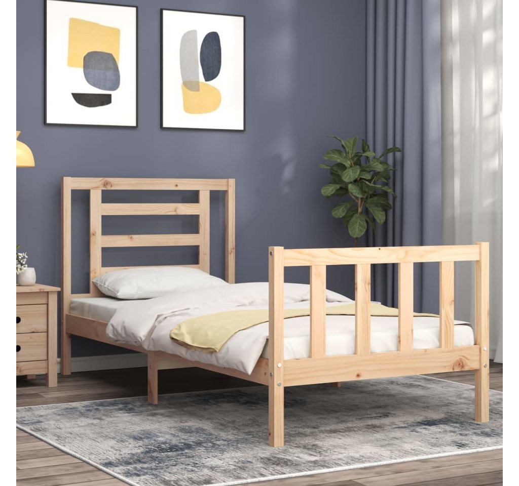 vidaXL Bett Massivholzbett ohne Matratze 90x200 Kiefernholz von vidaXL