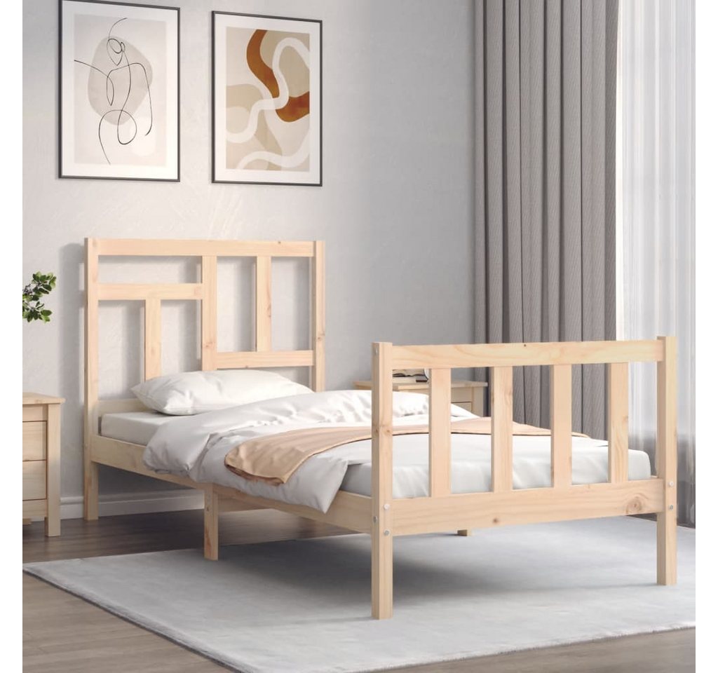 vidaXL Bett Massivholzbett ohne Matratze 90x200 Kiefernholz von vidaXL