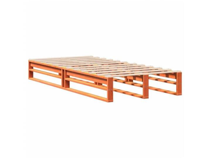 vidaXL Bett Massivholzbett ohne Matratze Wachsbraun 75x190 cm Kiefernholz, braun, Wachsbraun von vidaXL