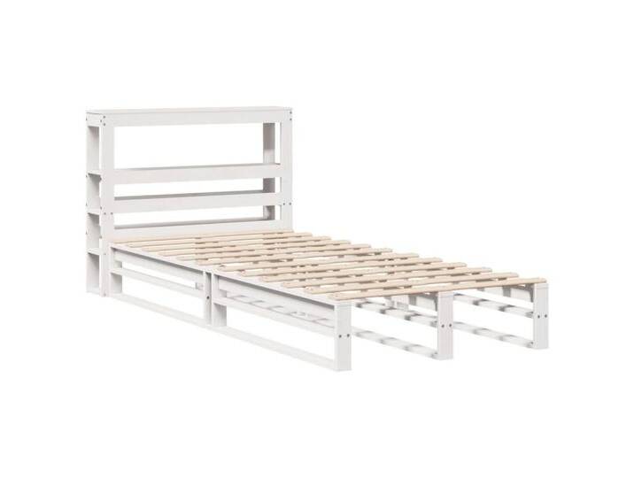 vidaXL Bett Massivholzbett ohne Matratze Weiß 100x200 cm Kiefernholz, WeiÃ von vidaXL