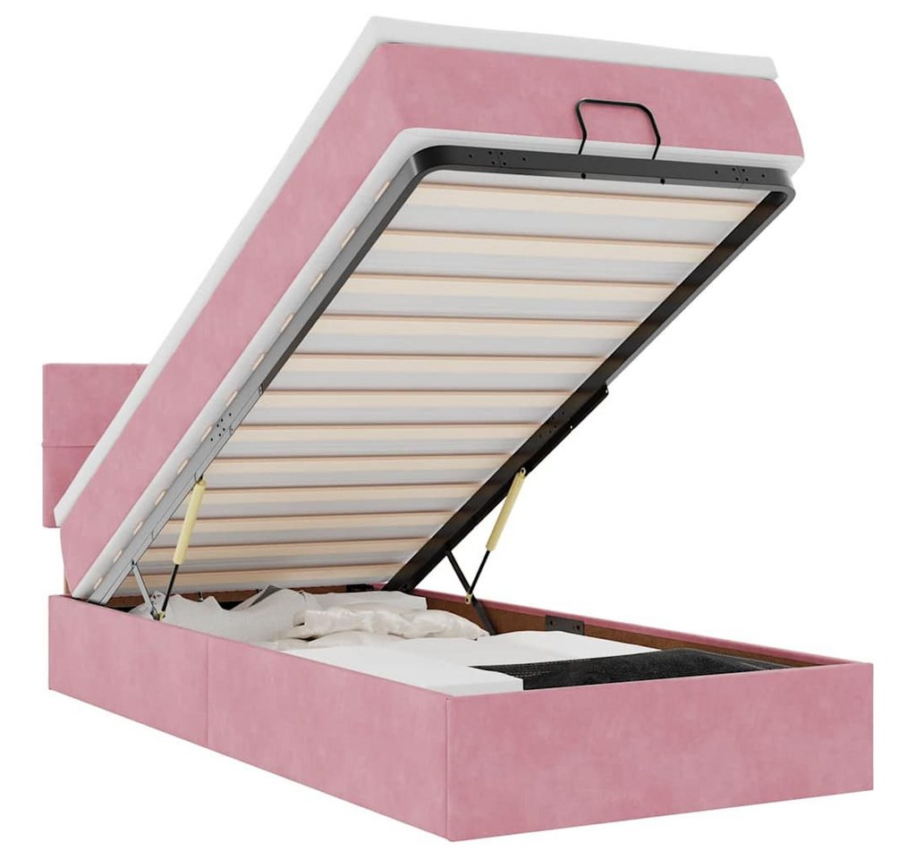 vidaXL Bett Ottoman-Bett mit Matratze & LEDs Rosa 90x200 cm Samt vidaXL Bett Ottoman-Bett mit Matratze & LEDs Rosa 90x200 cm Samt von vidaXL