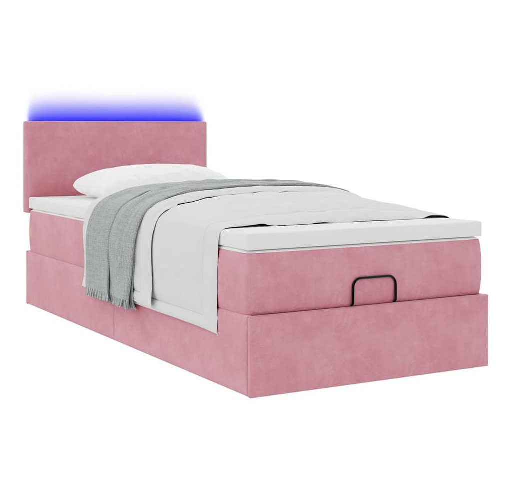 vidaXL Bett Ottoman-Bett mit Matratze & LEDs Rosa 90x200 cm Samt vidaXL Bett Ottoman-Bett mit Matratze & LEDs Rosa 90x200 cm Samt von vidaXL