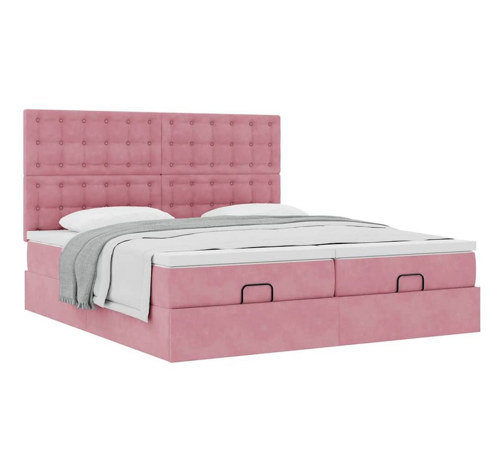 vidaXL Bett Ottoman-Bett mit Matratzen Rosa 180x200 cm Samt vidaXL Bett Ottoman-Bett mit Matratzen Rosa 180x200 cm Samt von vidaXL