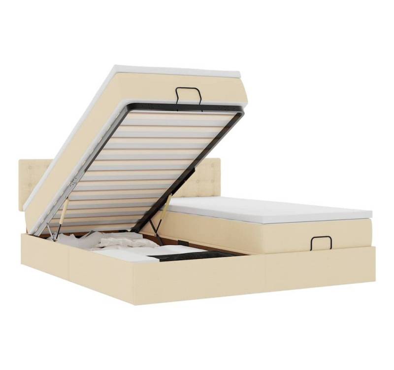 vidaXL Bett Ottoman-Bett mit Matratzen & LEDs Creme 160x200 cm Stoff vidaXL Bett Ottoman-Bett mit Matratzen & LEDs Creme 160x200 cm Stoff von vidaXL