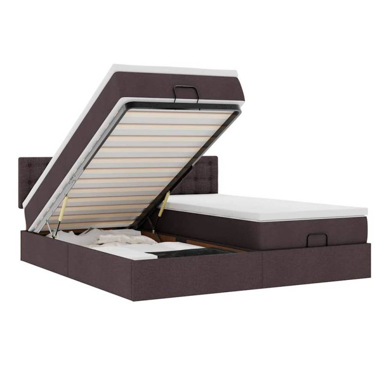 vidaXL Bett Ottoman-Bett mit Matratzen & LEDs Dunkelbraun 200x200 cm Stoff vidaXL Bett Ottoman-Bett mit Matratzen & LEDs Dunkelbraun 200x200 cm Stoff von vidaXL