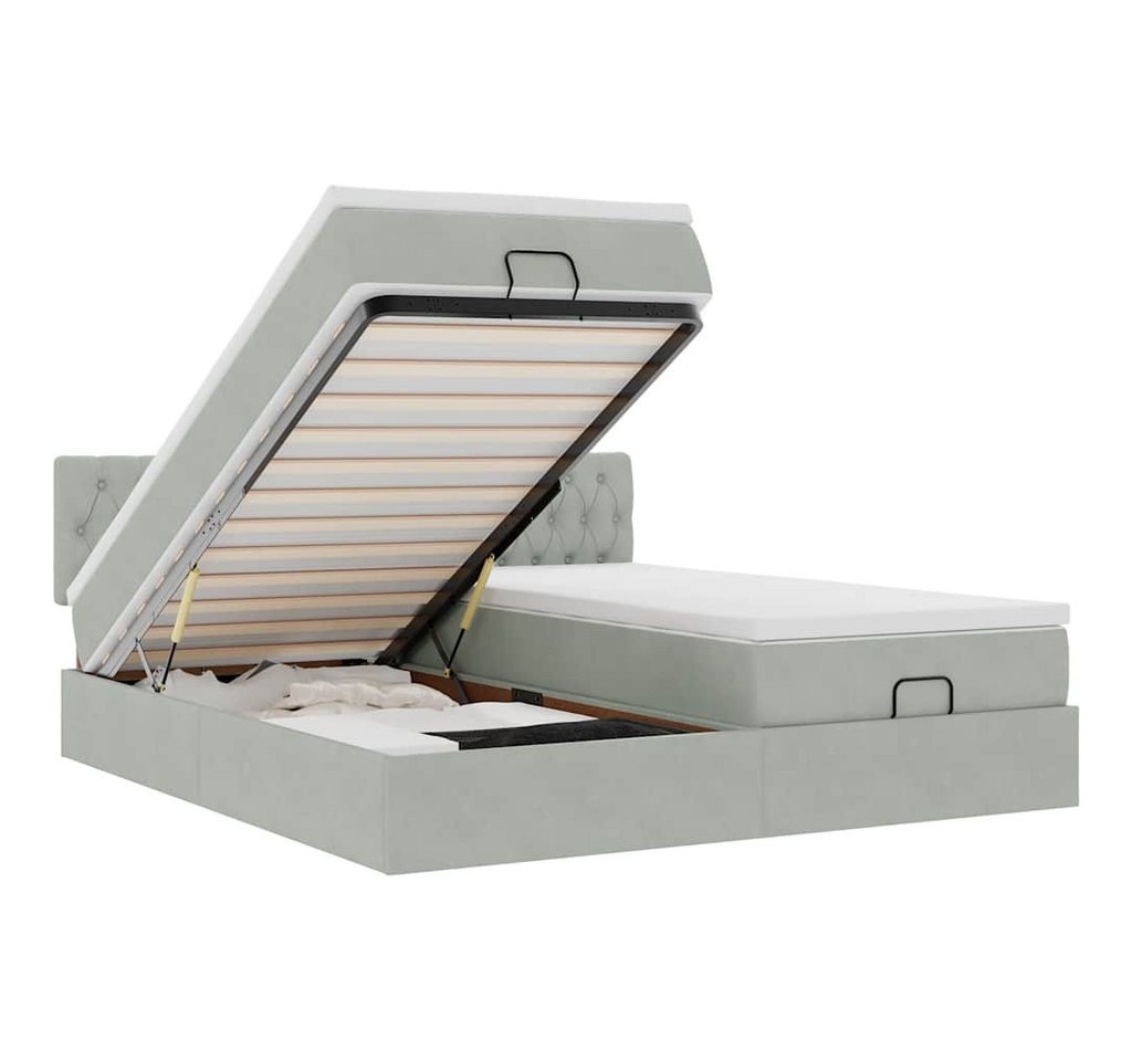 vidaXL Bett Ottoman-Bett mit Matratzen & LEDs Hellgrau 180x200 cm Samt vidaXL Bett Ottoman-Bett mit Matratzen & LEDs Hellgrau 180x200 cm Samt von vidaXL