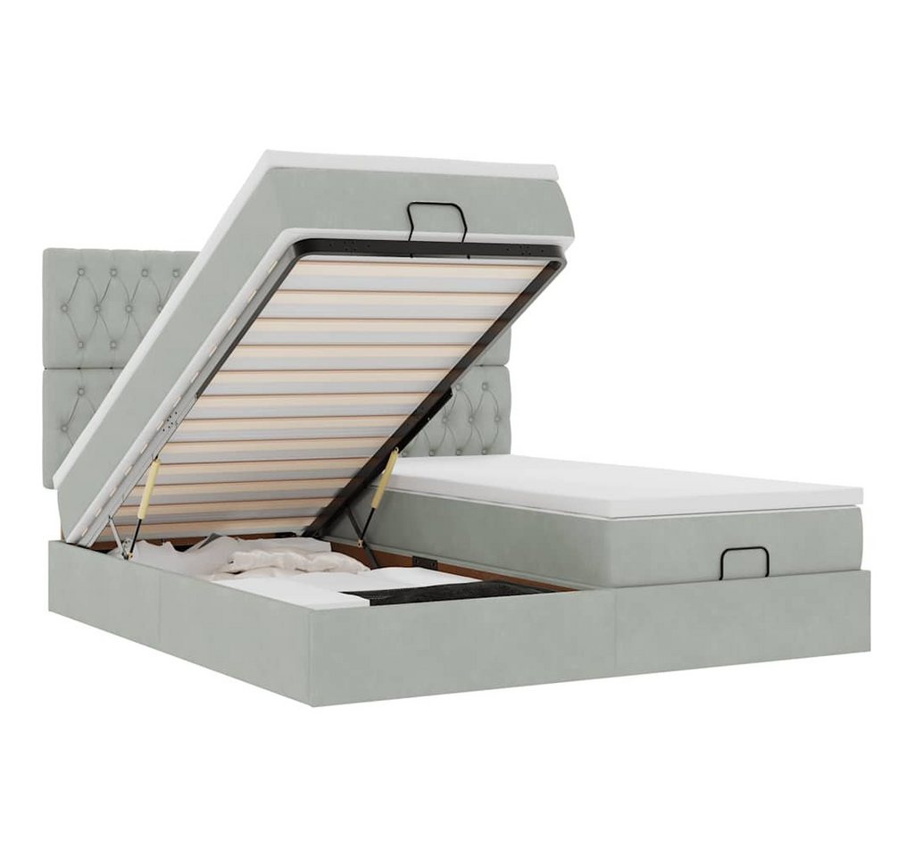 vidaXL Bett Ottoman-Bett mit Matratzen & LEDs Hellgrau 180x200 cm Samt vidaXL Bett Ottoman-Bett mit Matratzen & LEDs Hellgrau 180x200 cm Samt von vidaXL