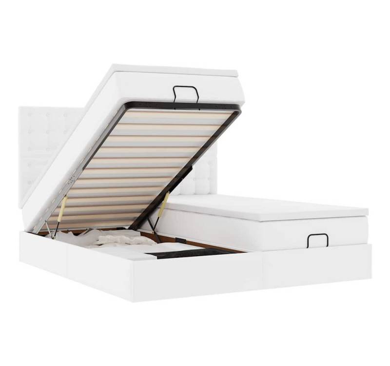 vidaXL Bett Ottoman-Bett mit Matratzen & LEDs Reinweiß 200x200cm Kunstleder vidaXL Bett Ottoman-Bett mit Matratzen & LEDs Reinweiß 200x200cm Kunstleder von vidaXL