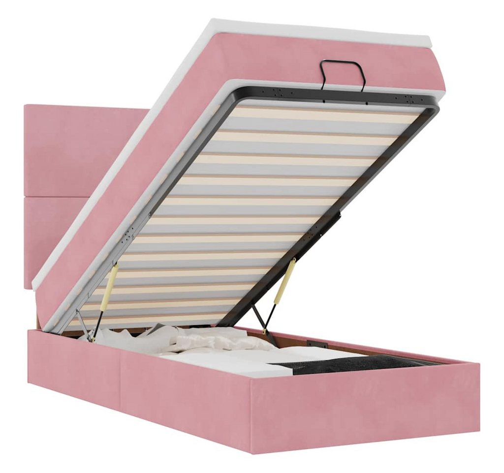 vidaXL Bett Ottoman-Bett mit Matratzen & LEDs Rosa 90x200 cm Samt vidaXL Bett Ottoman-Bett mit Matratzen & LEDs Rosa 90x200 cm Samt von vidaXL