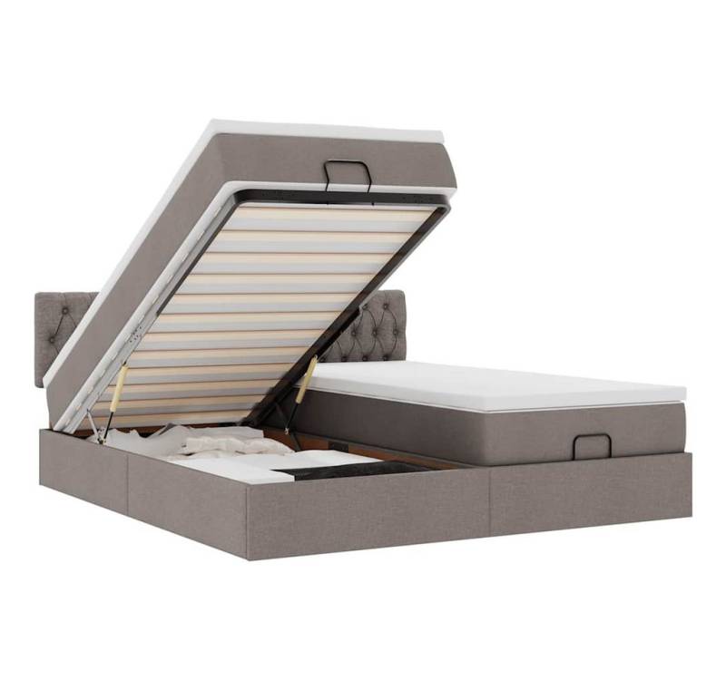 vidaXL Bett Ottoman-Bett mit Matratzen & LEDs Taupe 160x200 cm Stoff vidaXL Bett Ottoman-Bett mit Matratzen & LEDs Taupe 160x200 cm Stoff von vidaXL